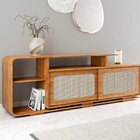 Rack Para Tv Até 75 Polegadas Palhinha 180cm 2 Portas Desliza