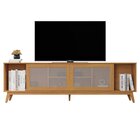 Rack Para Tv Até 75 Polegadas Pés Em Madeira Maciça 218cm Den