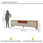 Rack Para Tv Até 75 Polegadas Pés Madeira Maciça 237cm Piazza