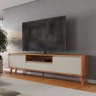 Rack Para Tv Até 75 Polegadas Pés Madeira Maciça 237cm Piazza