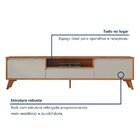 Rack Para Tv Até 75 Polegadas Pés Madeira Maciça Laqueado 180