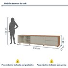 Rack Para Tv Até 75 Polegadas Pés Madeira Maciça Laqueado 250