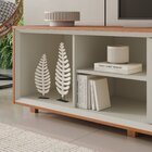 Rack Para Tv Até 75 Polegadas Pés Madeira Maciça Laqueado 250