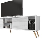 Rack Para Tv Até 75 Polegadas Retrô 220cm Em Bp Porta Pés Em