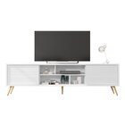 Rack Para Tv Até 75 Polegadas Retrô 220cm Em Bp Porta Pés Em