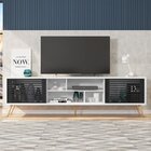 Rack Para Tv Até 75 Polegadas Retrô 220cm Em Bp Porta Pés Em