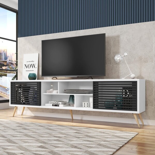 Rack Para Tv Até 75 Polegadas Retrô 220cm Em Bp Porta Pés Em