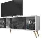 Rack Para Tv Até 75 Polegadas Retrô 220cm Em Bp Porta Pés Em