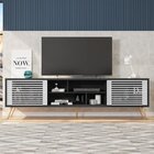 Rack Para Tv Até 75 Polegadas Retrô 220cm Em Bp Porta Pés Em