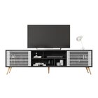 Rack Para Tv Até 75 Polegadas Retrô 220cm Em Bp Porta Pés Em