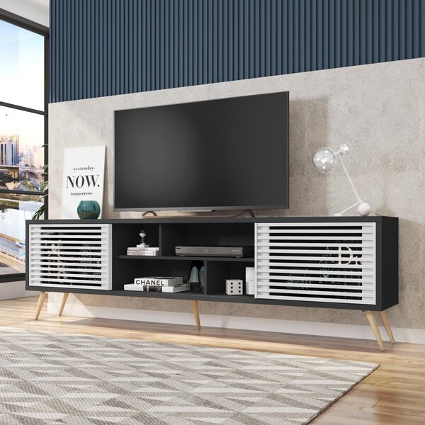 Rack Para Tv Até 75 Polegadas Retrô 220cm Em Bp Porta Pés Em