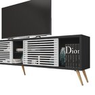 Rack Para Tv Até 75 Polegadas Retrô 220cm Em Bp Porta Pés Em