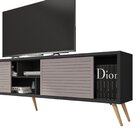 Rack Para Tv Até 75 Polegadas Retrô 220cm Em Bp Porta Pés Em