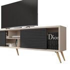 Rack Para Tv Até 75 Polegadas Retrô 220cm Em Bp Porta Pés Em