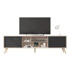 Rack Para Tv Até 75 Polegadas Retrô 220cm Em Bp Porta Pés Em