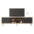 Rack Para Tv Até 75 Polegadas Retrô 220cm Em Bp Porta Pier Mu