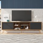 Rack Para Tv Até 75 Polegadas Retrô 220cm Em Bp Porta Pier Mu