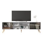 Rack Para Tv Até 75 Polegadas Retrô 220cm Em Bp Porta Reflect