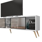 Rack Para Tv Até 75 Polegadas Retrô 220cm Em Bp Porta Reflect