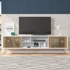 Rack Para Tv Até 75 Polegadas Retrô 220cm Em Bp Porta Ripada