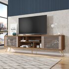 Rack Para Tv Até 75 Polegadas Retrô 220cm Em Bp Porta Ripada