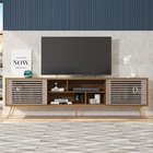 Rack Para Tv Até 75 Polegadas Retrô 220cm Em Bp Porta Ripada