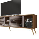 Rack Para Tv Até 75 Polegadas Retrô 220cm Em Bp Porta Ripada