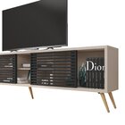 Rack Para Tv Até 75 Polegadas Retrô 220cm Em Bp Porta Ripada