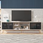 Rack Para Tv Até 75 Polegadas Retrô 220cm Em Bp Porta Ripada