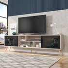 Rack Para Tv Até 75 Polegadas Retrô 220cm Em Bp Porta Ripada