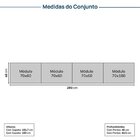 Rack Para Tv Até 75 Polegadas Suspenso Modular 4 Módulos 8 Po