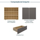 Rack Para Tv Até 75 Polegas Modular 3 Módulos 4 Portas 2 Gave