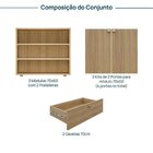 Rack Para Tv Até 75 Polegas Modular 3 Módulos 4 Portas 2 Gave