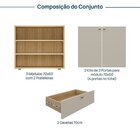 Rack Para Tv Até 75 Polegas Modular 3 Módulos 4 Portas 2 Gave