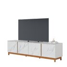Rack Para Tv Até 82 Polegadas 4 Portas Marmorizado Ibiza Yesc