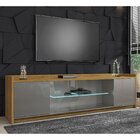 Rack Para Tv Até 82 Polegadas Prateleira De Vidro Com Fita Le