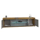 Rack Para Tv Até 82 Polegadas Prateleira De Vidro Com Fita Le