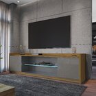 Rack Para Tv Até 82 Polegadas Prateleira De Vidro Com Fita Le