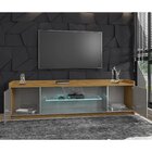 Rack Para Tv Até 82 Polegadas Prateleira De Vidro Com Fita Le