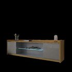 Rack Para Tv Até 82 Polegadas Prateleira De Vidro Com Fita Le