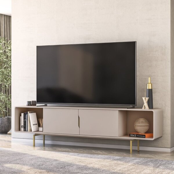 Rack Para Tv Até 85 Polegadas 220cm Otto Espresso Móveis Bege Dunas ...