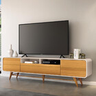 Rack Para Tv Até 85 Polegadas 3 Portas Com Pés Época Hb Móveis