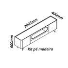 Rack Para Tv Até 85 Polegadas Com Led Com Pés Madeira 210cm 1