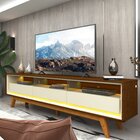 Rack Para Tv Até 85 Polegadas Com Led E Pés Madeira Maciça 21
