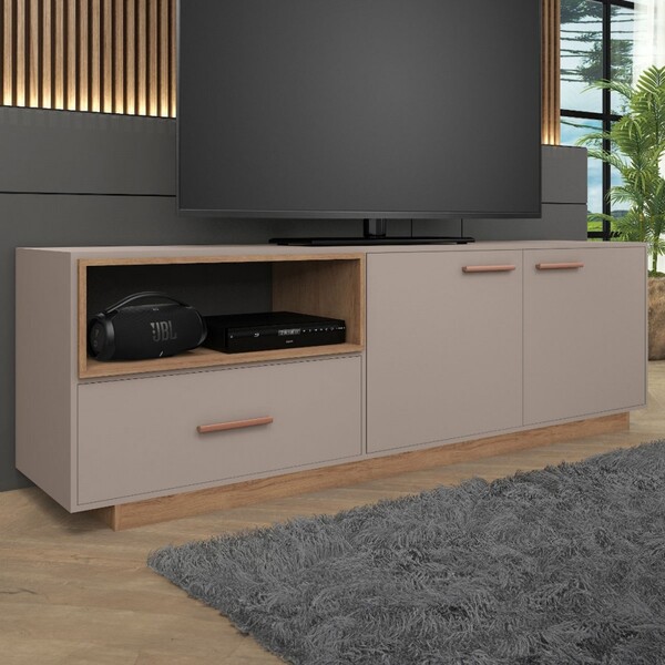 Rack Para Tv Até 85 Polegadas Everest 2 Portas 1 Gaveta Fendi