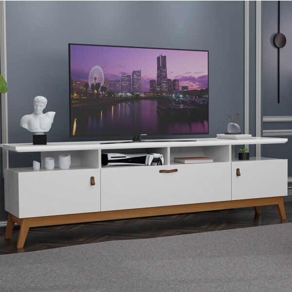 Rack Para Tv Até 89 Polegadas 180cm 3 Portas Absolut Branco