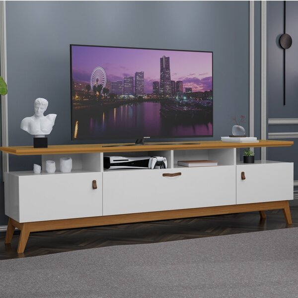 Rack Para Tv Até 89 Polegadas 218cm 3 Portas Absolut Off Whit