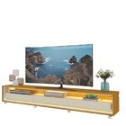 Rack Para Tv Até 90 Polegadas Com Led E Rodízios 260cm 100% M