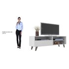 Rack Para Tv Att 55 Polegadas 3 Nichos 1 Porta Detroit Branco