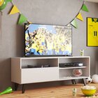 Rack Para Tv Att 55 Polegadas 3 Nichos 1 Porta Detroit Branco